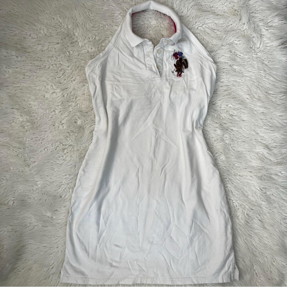 U.S. Polo Assn. White Halter Dress